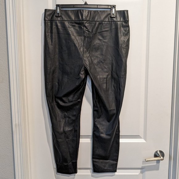 J Crew Vegan Faux Leather Pants Women's XXL Black Pull On NWT - Picture 7 of 16